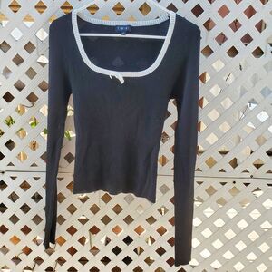 Timing Black Long Sleeve Top Size Large